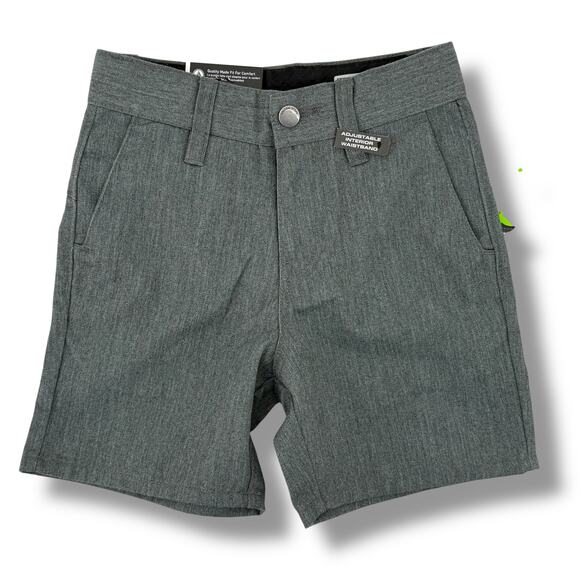 Volcom Frickin Charcoal Gray Chino Shorts Boys Size 3T Adjustable Waist - Picture 1 of 6